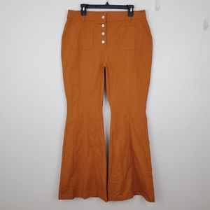 Forever 21 + 70s  Orange Flare Pants